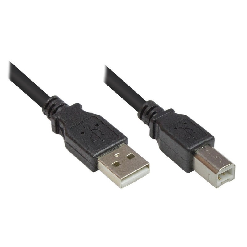 Good Connections USB 2.0 Anschlusskabel 0,5m St. A a St. B Nero